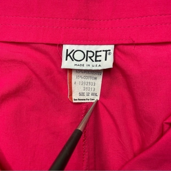 Vintage Deadstock 1990 NWT Koret High Waist Straight Leg Mom Pants in Fuchsia 12 - Picture 12 of 16